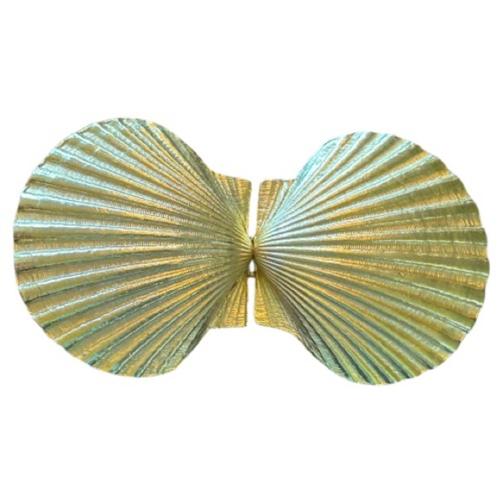 Bergere vintage gold sea shell belt clip hook